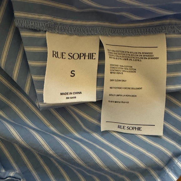 Rue Sophie Blue and White Striped Button-Up Shirt - Picture 5 of 5